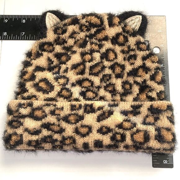 OLIVIA and KATE Cheetah Kitty Cat Beanie Hat with Cat Ears Toddler - Picture 5 of 7